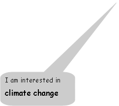 Rounded Rectangular Callout: I am interested in climate change